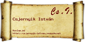 Csjernyik István névjegykártya